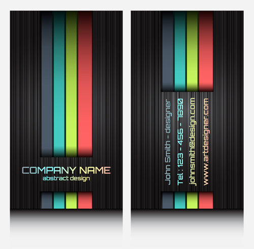 Modern business cards front and back template vector 06