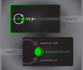 Modern business cards front and back template vector 09