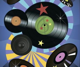 Music Record art background vector 01