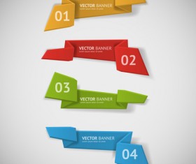 Origami business banners vector material 01