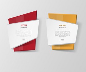 Origami business banners vector material 02