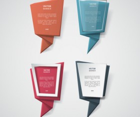 Origami business banners vector material 03
