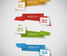 Origami business banners vector material 05