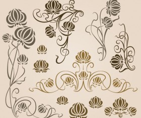 Ornaments floral decorative vector