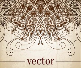 Ornate dark floral book cover with invitation card vector 02
