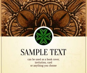 Ornate dark floral book cover with invitation card vector 05