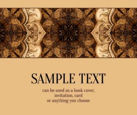 Ornate dark floral book cover with invitation card vector 10