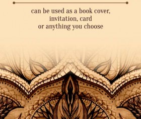 Ornate dark floral book cover with invitation card vector 11