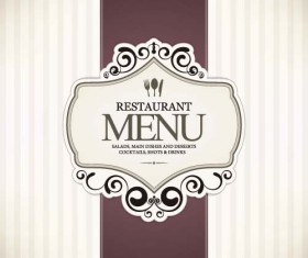 Ornate restaurant menu vintage vector 01
