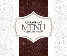 Ornate restaurant menu vintage vector 02