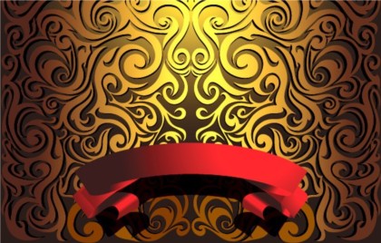 Ornate design background vectors material