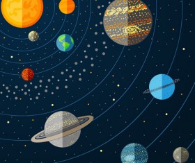 Outer space cartoon background vector 01