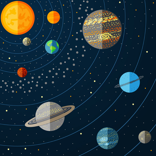 Outer space cartoon background vector 01 free download