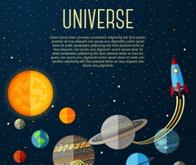 Outer space cartoon background vector 02