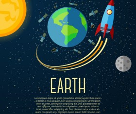 Outer space cartoon background vector 03