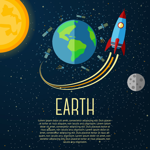 Outer space cartoon background vector 03 free download
