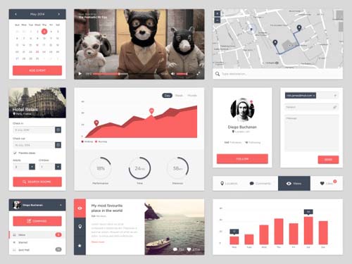PSD Mobile UI design material vintage styles