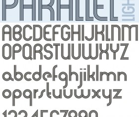 Parallel lines numbers with letters vector