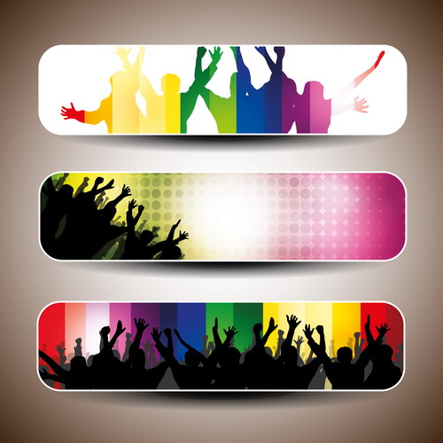 Party banners vector set