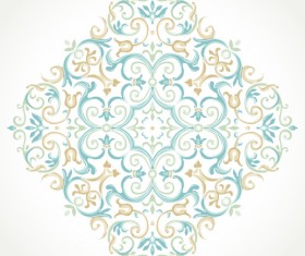 Pastel floral ornaments art background vector