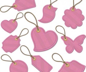 Pink cute tags vector material