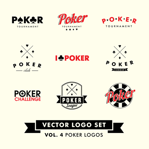 Poker logos vector