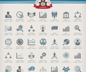 Premium business icons vector material