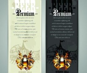 Pub beer menu vintage styles vector 01