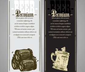 Pub beer menu vintage styles vector 02