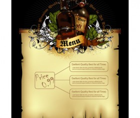 Pub beer menu vintage styles vector 03