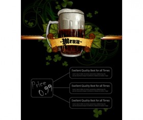 Pub beer menu vintage styles vector 04