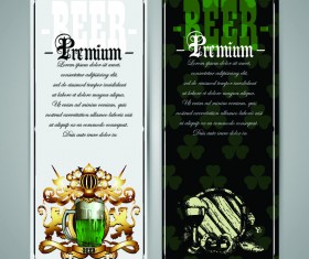 Pub beer menu vintage styles vector 05