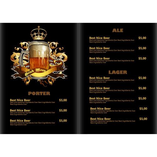 Pub beer menu vintage styles vector 08