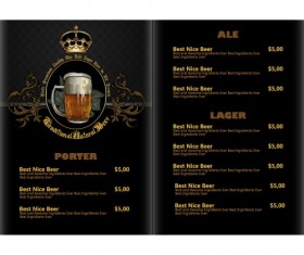 Pub beer menu vintage styles vector 10