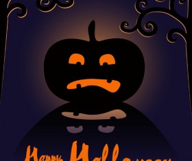 Pumpkin halloween poster vintage vector 03
