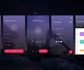 Purple Styles Interface App psd material