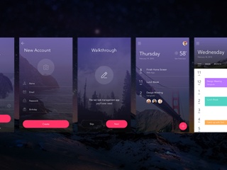 Purple Styles Interface App psd material