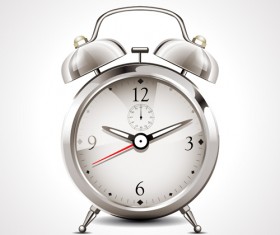 Realistic alarm clock design vector 01