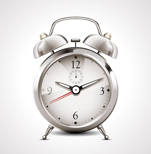 Realistic alarm clock design vector 01