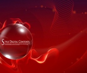 Red texture crystal ball and dream line background vector