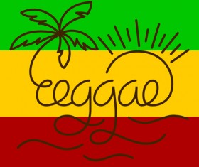 Reggae style text design vector 01