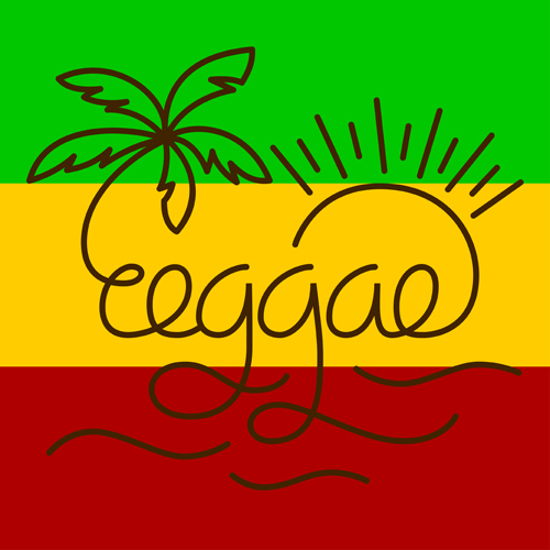 Reggae style text design vector 01