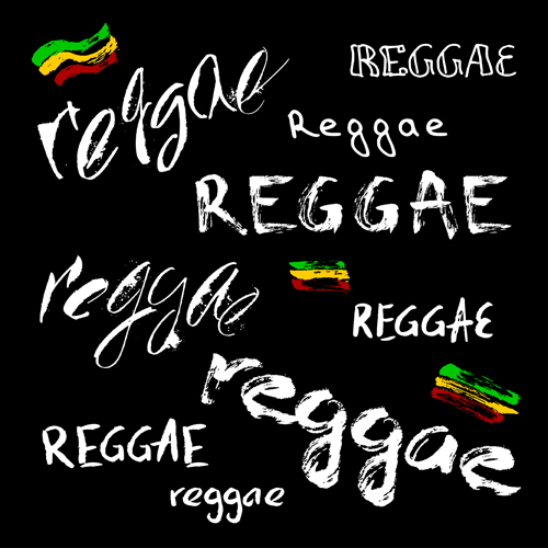 Reggae style text design vector 03