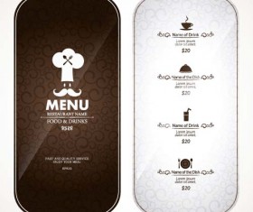 Restaurant menu list with cover vectors 01