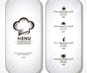 Restaurant menu list with cover vectors 02