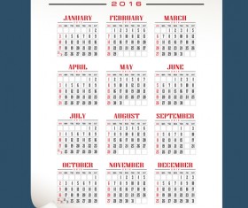 Retro 2016 calendars design vector material 01