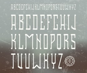 Retro fonts alphabet vector material