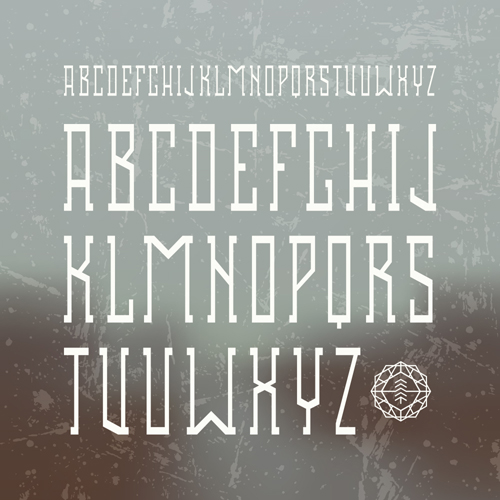 Retro fonts alphabet vector material