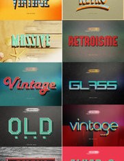 Retro vintage text photoshop styles