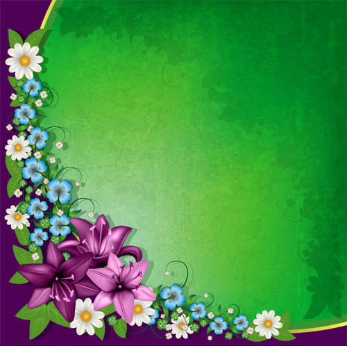 Retro backgrounds with flower vector free download